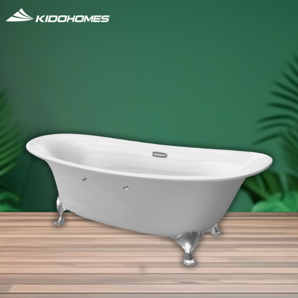 Bồn tắm ngọc trai không có tay vịn, chân bạc PPY1806PWNE#S - Kidohomes