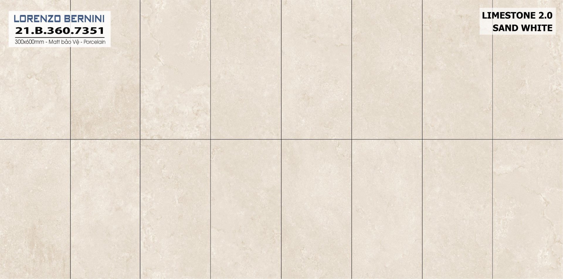 Gạch ốp lát Á Mỹ 300x600mm Limestone 7351 - AMY Tây Hà