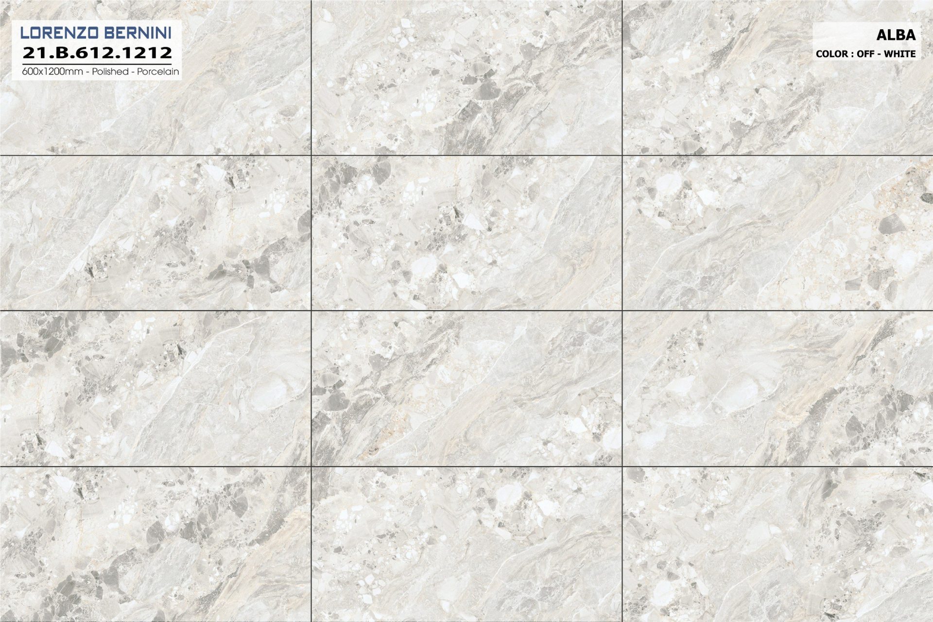 Gạch ốp lát Á Mỹ 600x1200mm Alba 1212 - AMY Tây Hà