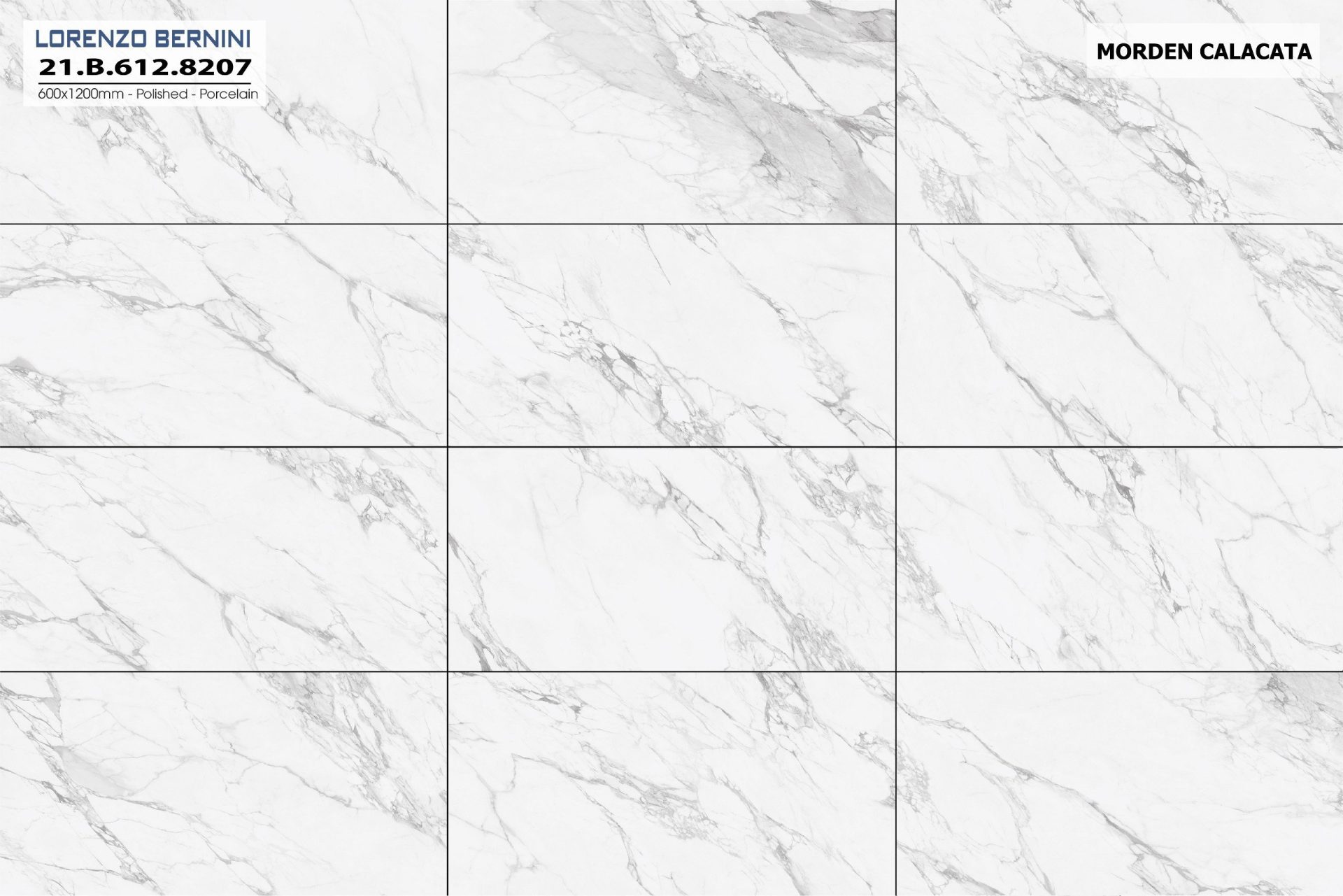 Gạch ốp lát Á Mỹ 600x1200mm Modern Calacatta 8207 - AMY Tây Hà