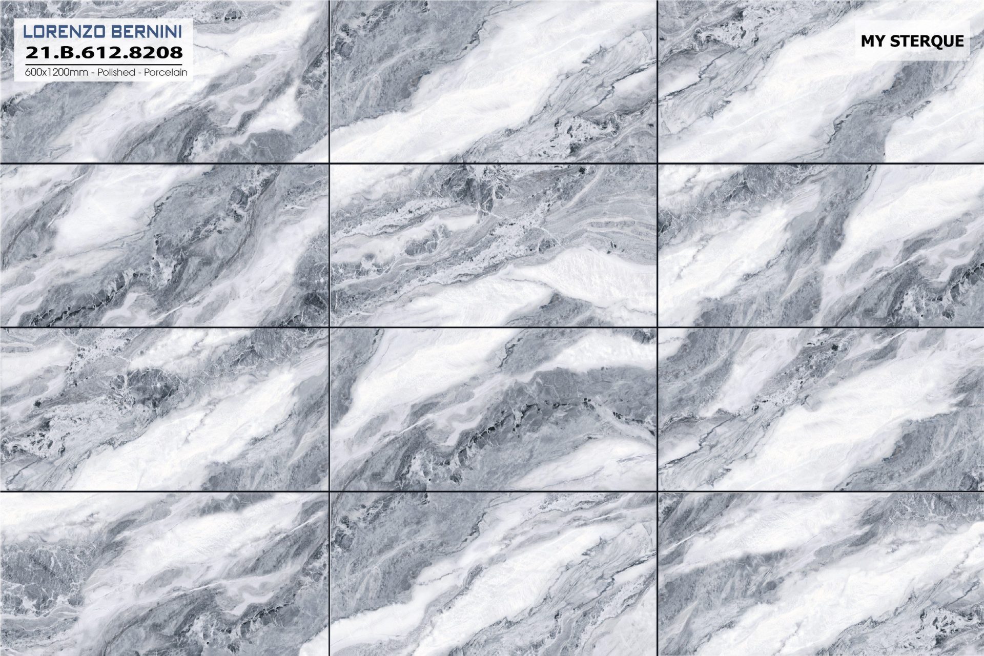 Gạch ốp lát Á Mỹ 600x1200mm Mystique 8208 - AMY Tây Hà
