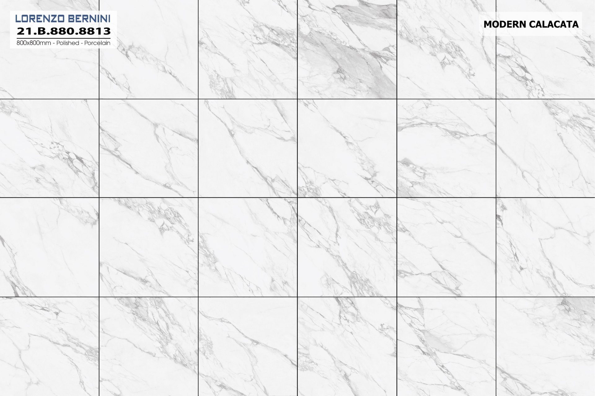Gạch ốp lát Á Mỹ 800x800mm Modern Calacatta 8813 - AMY Tây Hà