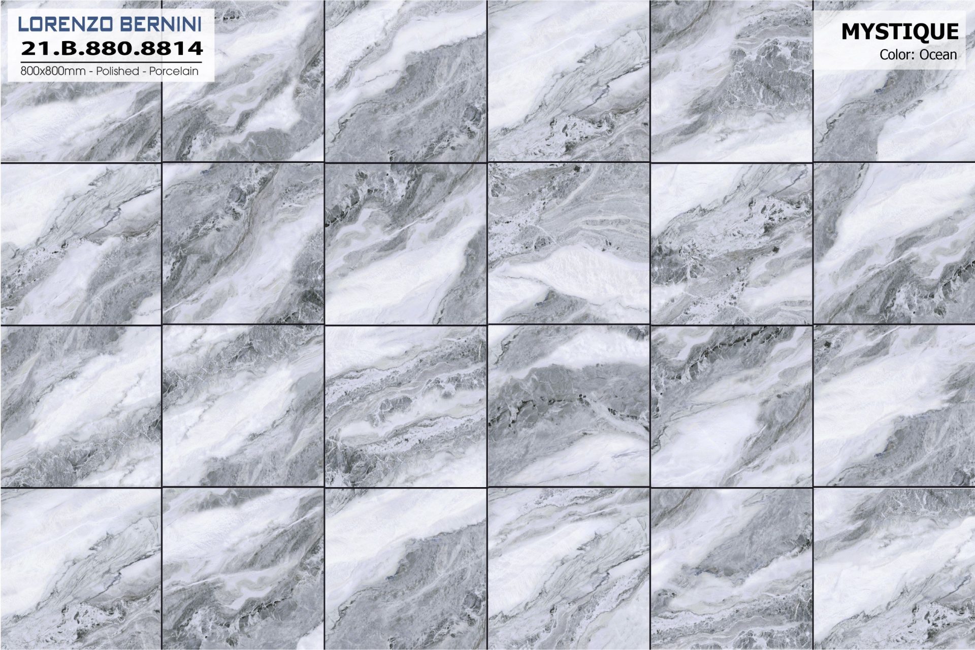 Gạch ốp lát Á Mỹ 800x800mm Mystique 8814 - AMY Tây Hà