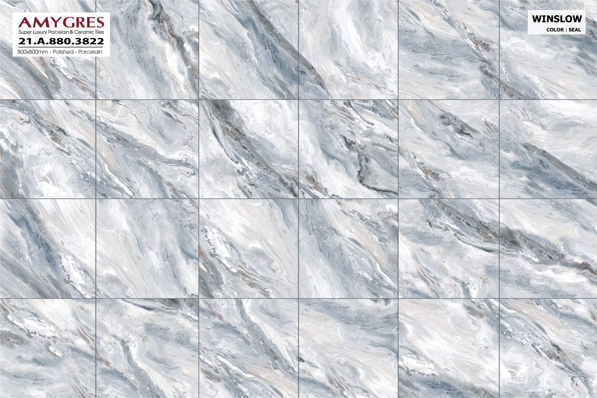 Gạch ốp lát Á Mỹ 800x800mm Winslow 3822 - AMY Tây Hà